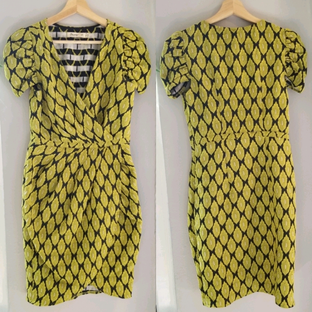 Modcloth green and black mini dress